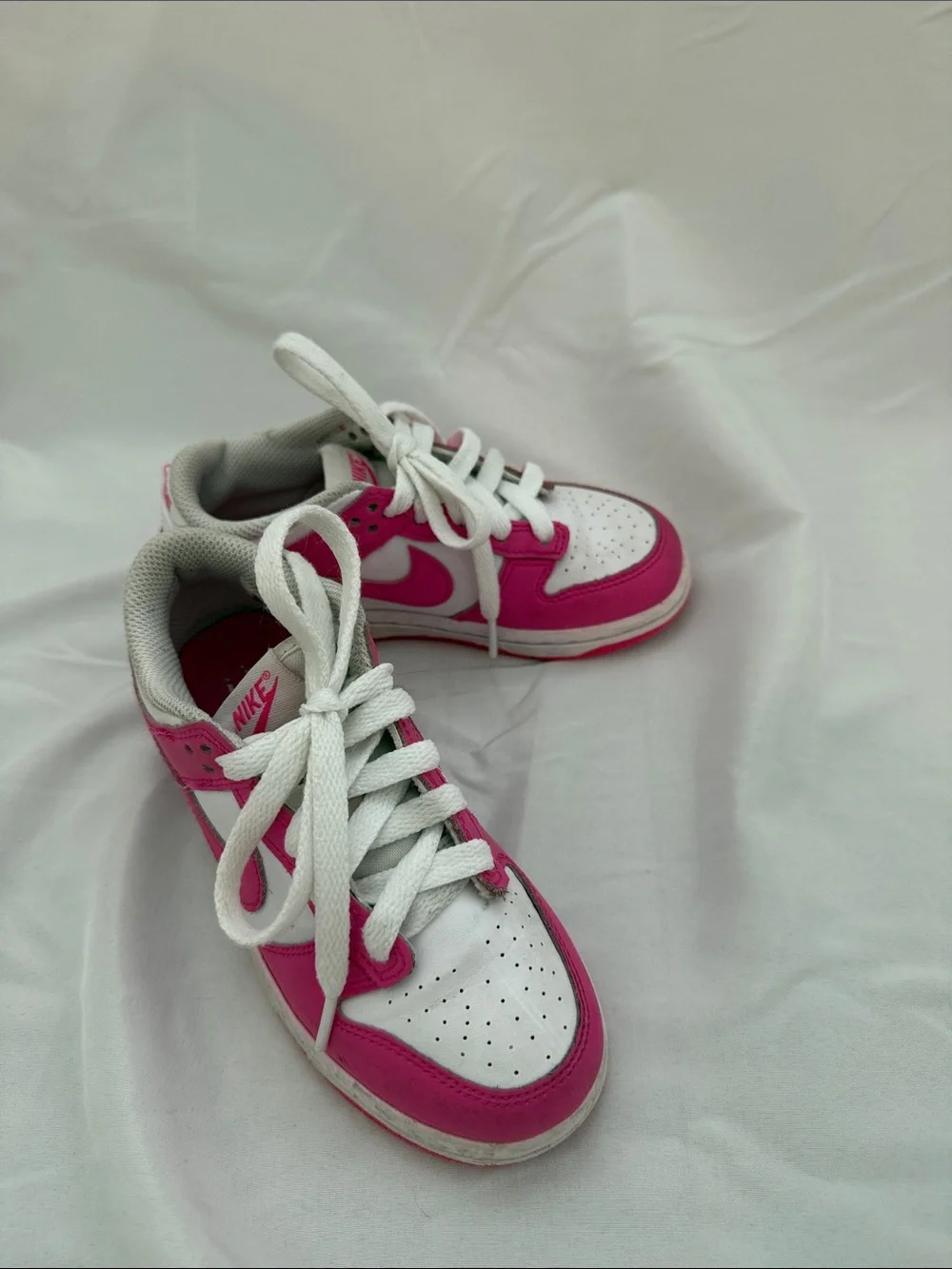 Nike Dunk Kids Pink and White Low-Top Sneakers
